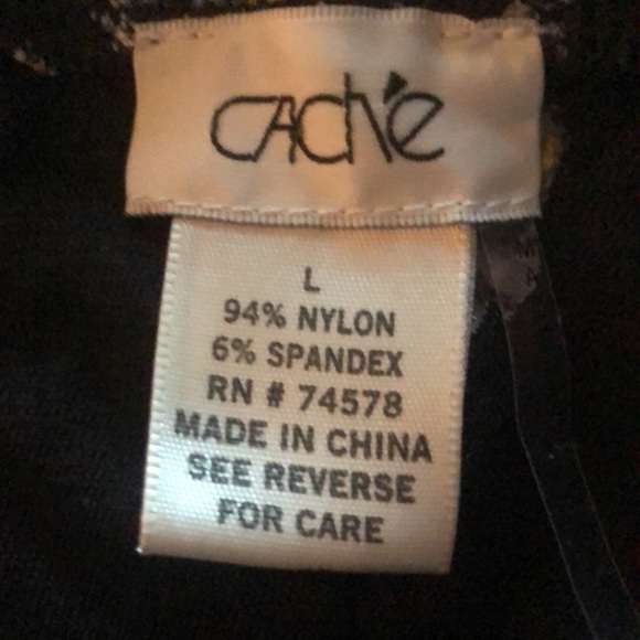 Cache maxi  empire waist dress. lined, stretchy/size L/diagonal woven chevron - Picture 10 of 12